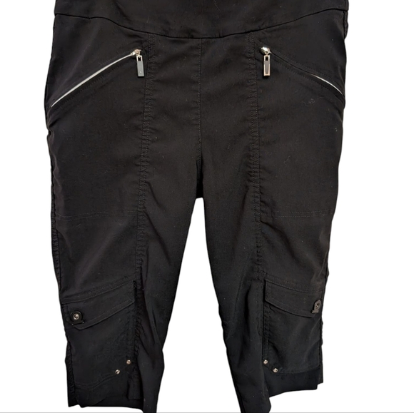 Jamie Sadock Golf Capri Pants Cropped Zipper Pockets Black Size 6 - Picture 2 of 5